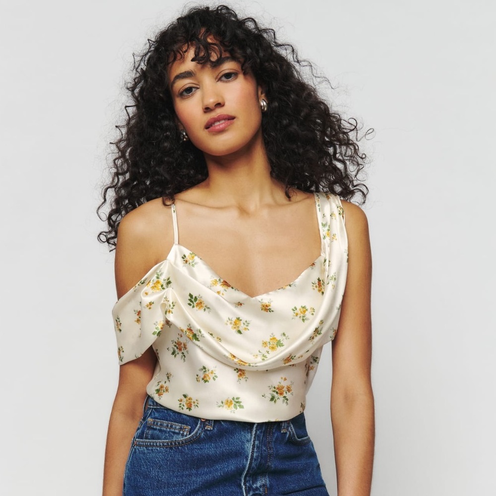 Reformation Ronda Silk Top